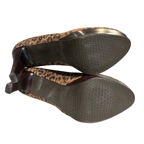 Stuart Weitzman leopard platform pumps almond toe padded insole 4.75” he… - Picture 5 of 9